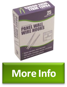 ClearCut Advantus Panel Wall Wire Hooks, Silver, 25 Hooks per Pack 75370